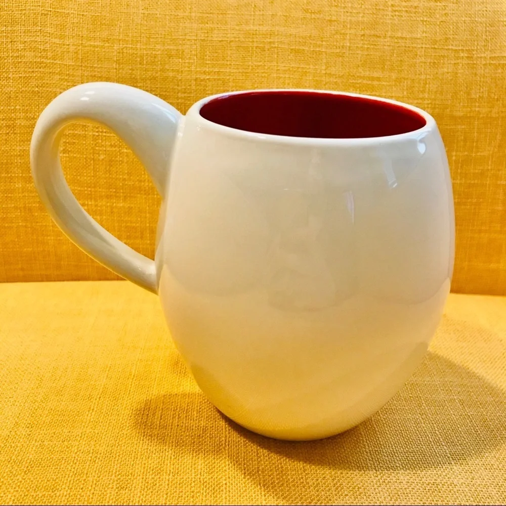 Rare Rae Dunn M Stamped Snowman Mug red Christmas